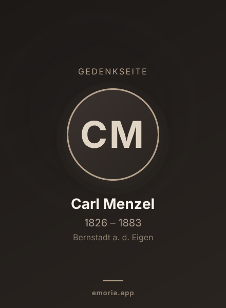 Gedenkportrait von Carl Menzel