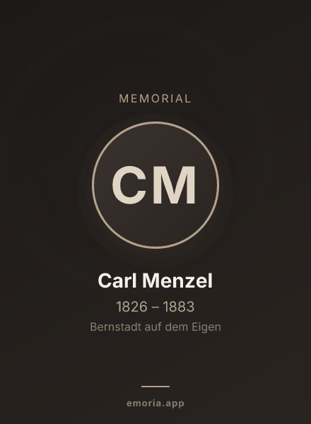 Memorial portrait of Carl Menzel