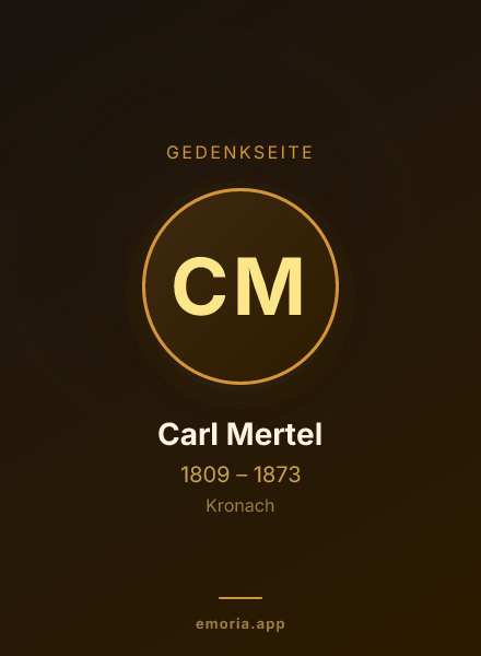 Gedenkportrait von Carl Mertel