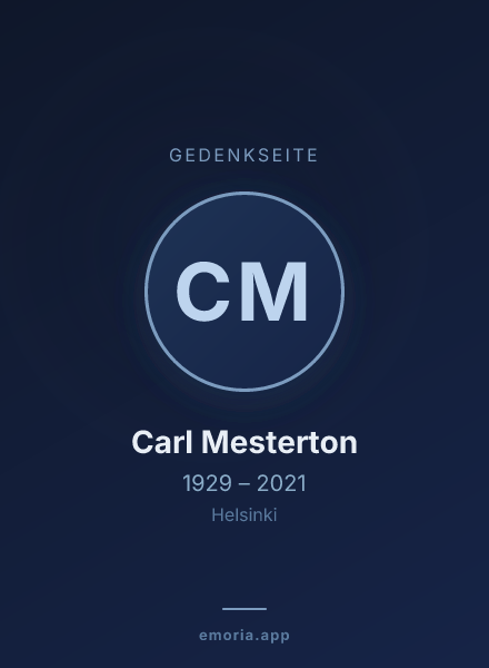 Gedenkportrait von Carl Mesterton