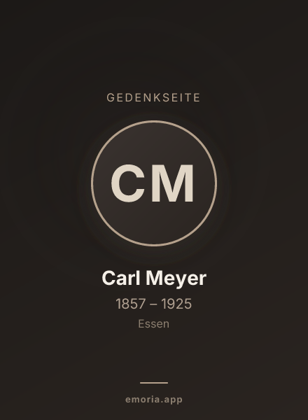 Gedenkportrait von Carl Meyer