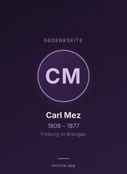 Gedenkportrait von Carl Mez