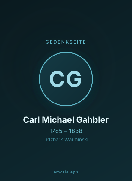 Gedenkportrait von Carl Michael Gahbler