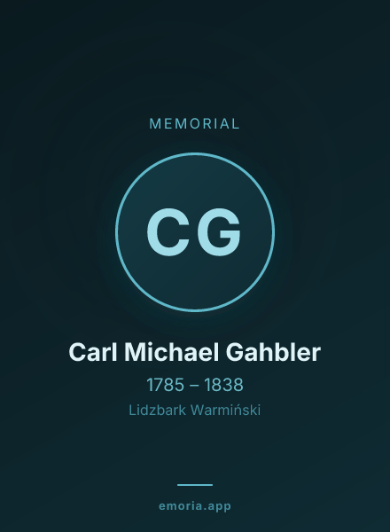 Memorial portrait of Carl Michael Gahbler
