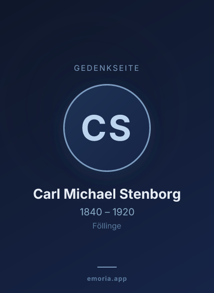 Gedenkportrait von Carl Michael Stenborg