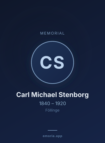 Memorial portrait of Carl Michael Stenborg