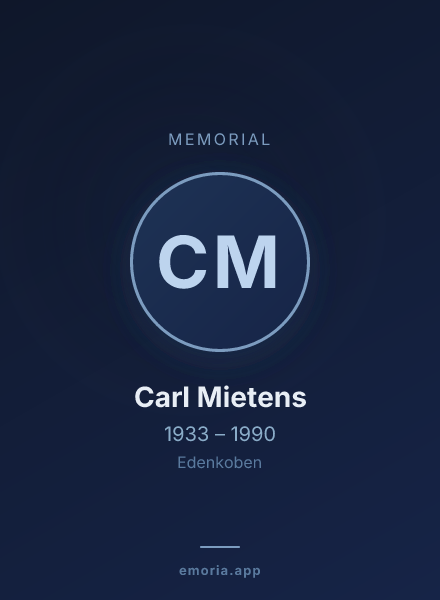 Memorial portrait of Carl Mietens