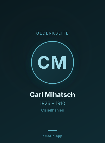 Gedenkportrait von Carl Mihatsch