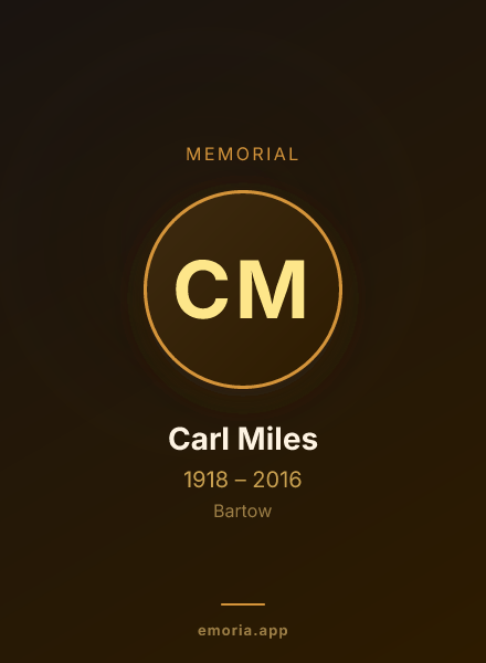Memorial portrait of Carl Miles