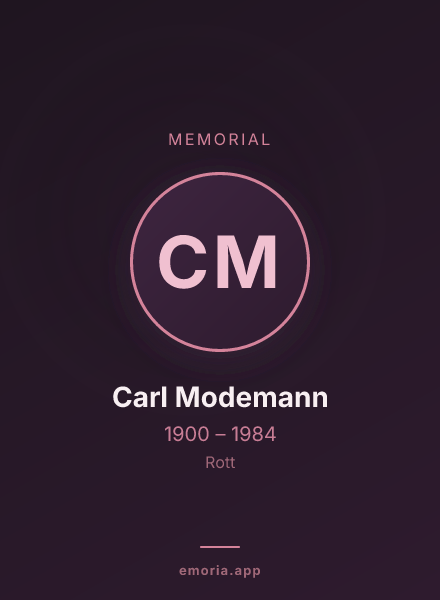 Memorial portrait of Carl Modemann