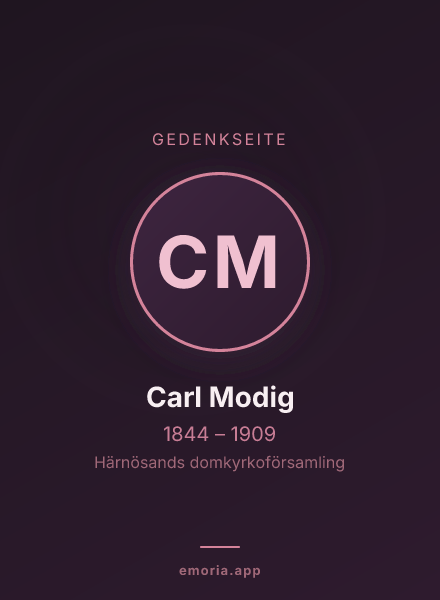 Gedenkportrait von Carl Modig