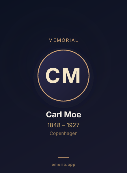 Memorial portrait of Carl Moe