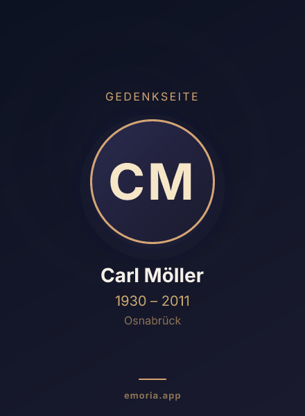 Gedenkportrait von Carl Möller