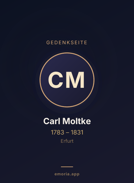Gedenkportrait von Carl Moltke