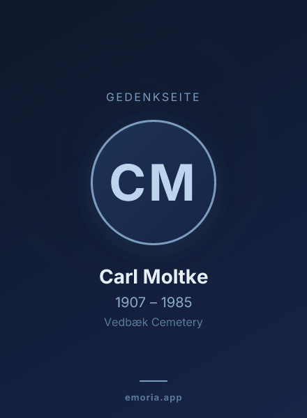 Gedenkportrait von Carl Moltke