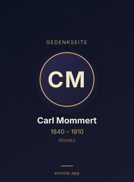 Gedenkportrait von Carl Mommert