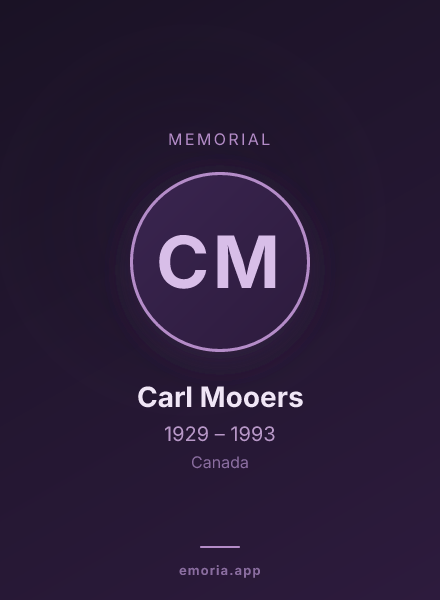 Memorial portrait of Carl Mooers