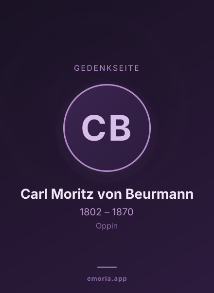 Gedenkportrait von Carl Moritz von Beurmann