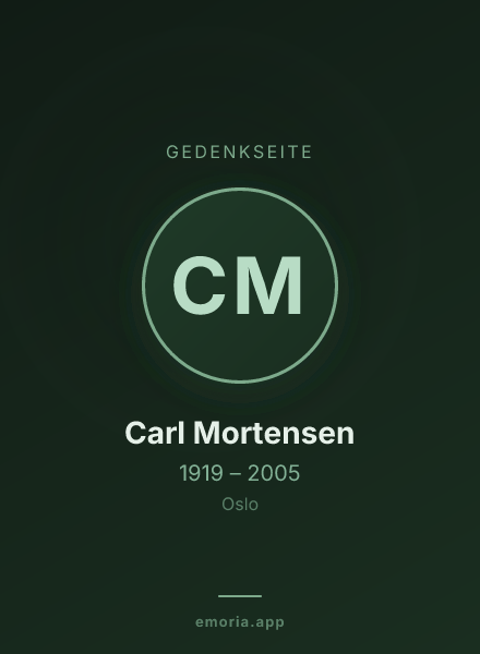 Gedenkportrait von Carl Mortensen