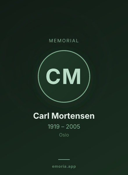 Memorial portrait of Carl Mortensen