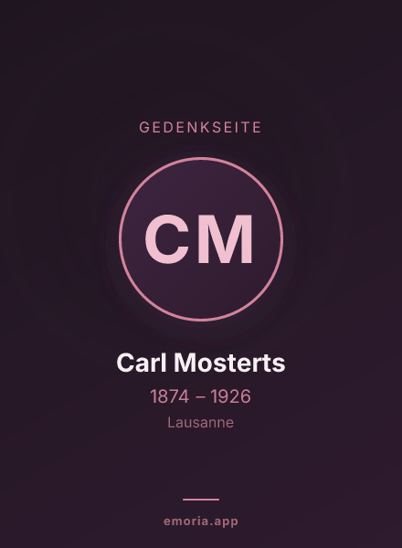 Gedenkportrait von Carl Mosterts