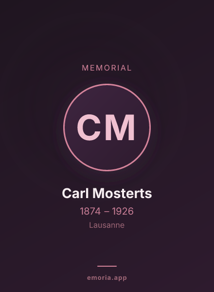 Memorial portrait of Carl Mosterts