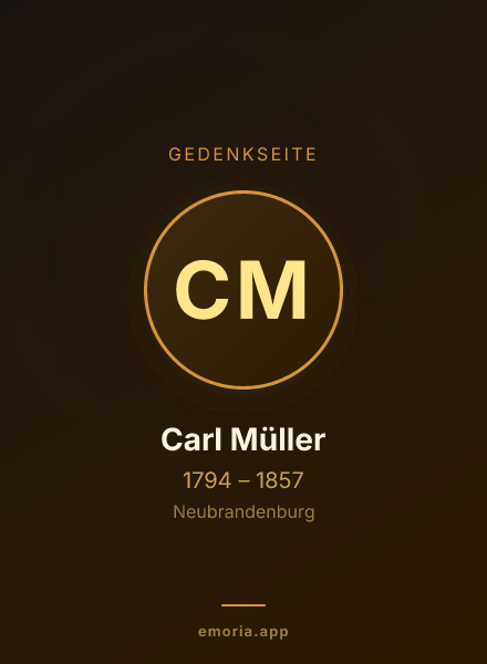 Gedenkportrait von Carl Müller