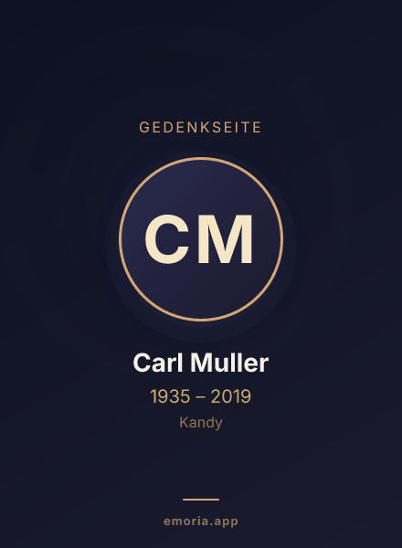 Gedenkportrait von Carl Muller