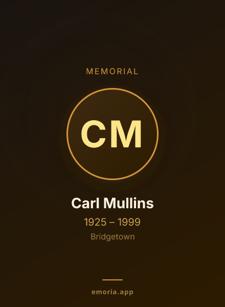 Memorial portrait of Carl Mullins