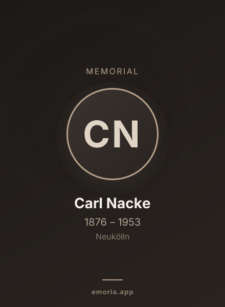 Memorial portrait of Carl Nacke
