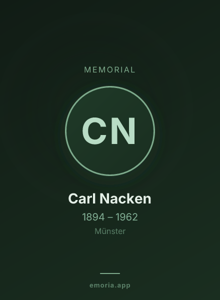 Memorial portrait of Carl Nacken