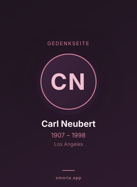 Gedenkportrait von Carl Neubert