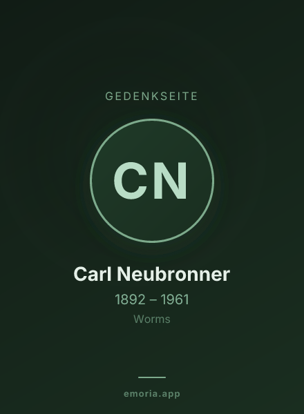 Gedenkportrait von Carl Neubronner
