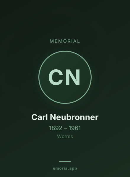 Memorial portrait of Carl Neubronner
