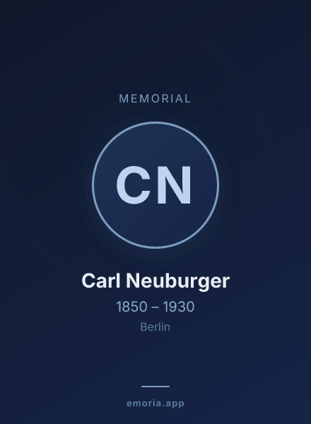 Memorial portrait of Carl Neuburger
