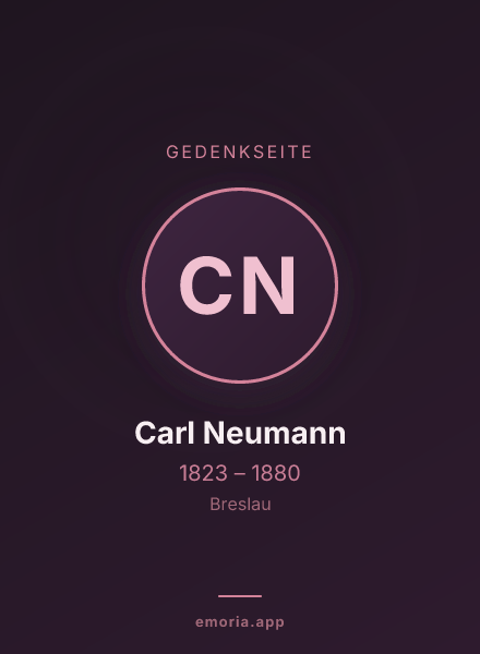 Gedenkportrait von Carl Neumann