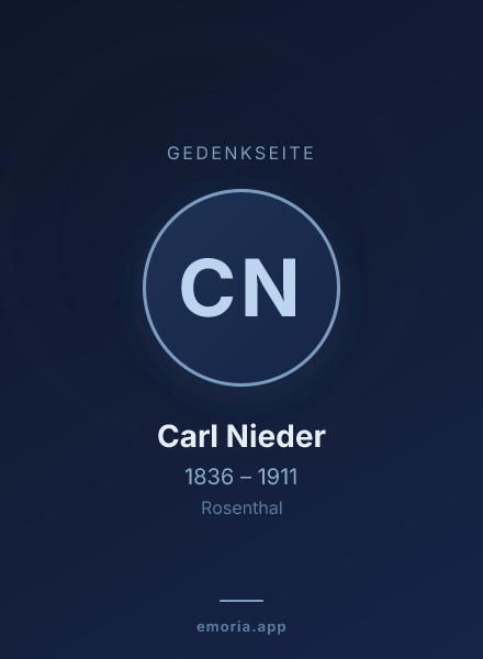 Gedenkportrait von Carl Nieder