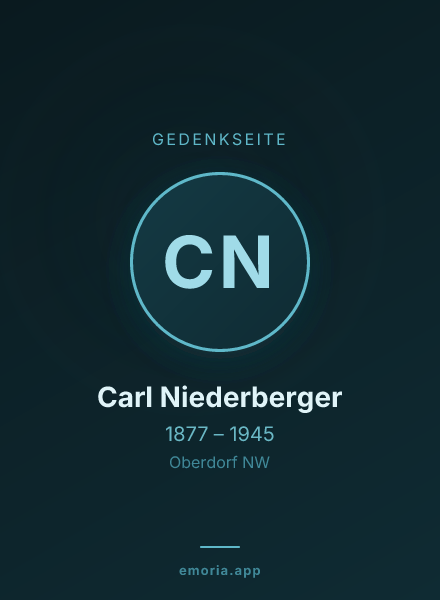 Gedenkportrait von Carl Niederberger