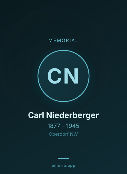 Memorial portrait of Carl Niederberger