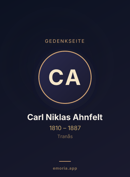 Gedenkportrait von Carl Niklas Ahnfelt
