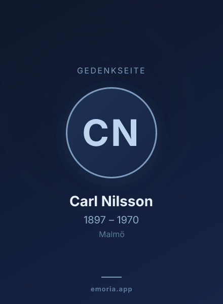 Gedenkportrait von Carl Nilsson