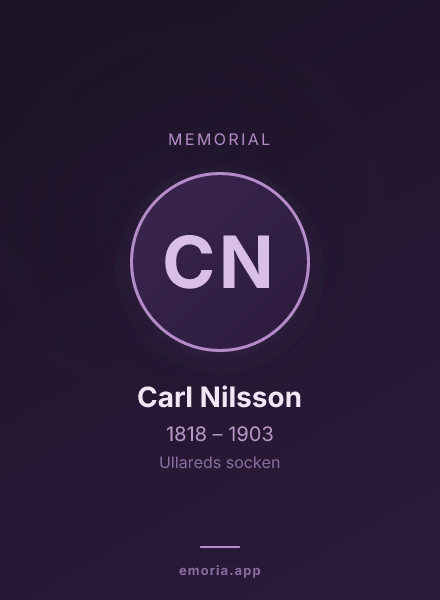 Memorial portrait of Carl Nilsson