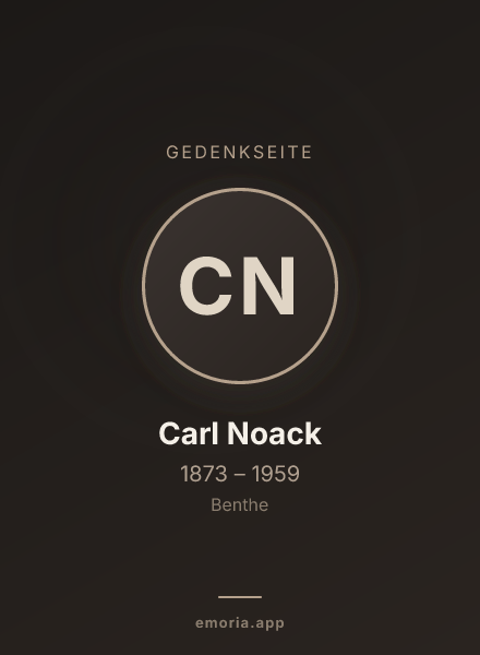 Gedenkportrait von Carl Noack