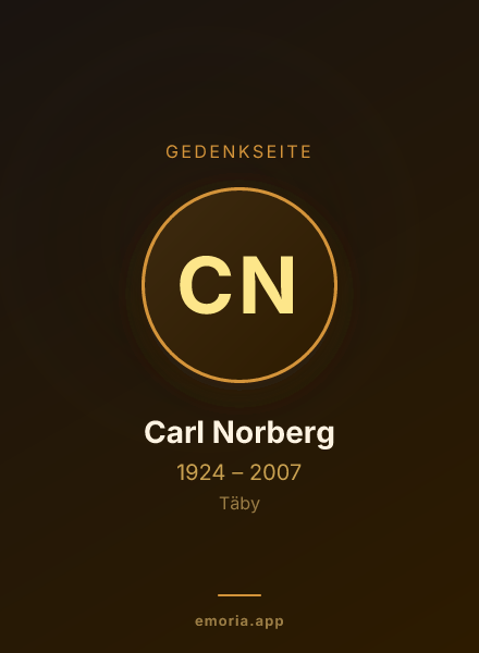 Gedenkportrait von Carl Norberg
