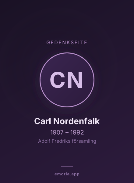 Gedenkportrait von Carl Nordenfalk