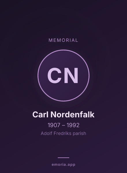 Memorial portrait of Carl Nordenfalk