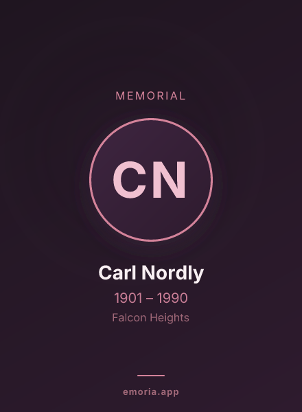 Memorial portrait of Carl Nordly