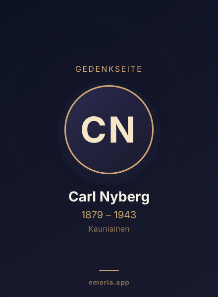 Gedenkportrait von Carl Nyberg