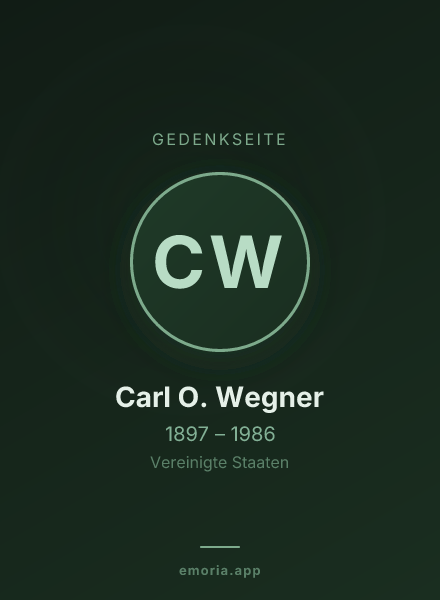 Gedenkportrait von Carl O. Wegner