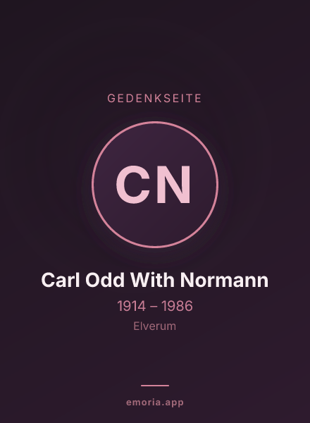 Gedenkportrait von Carl Odd With Normann